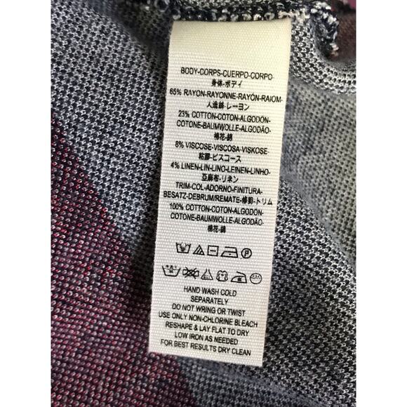 Free People Paisley Oversized Dolman Sleeve Blanket Fringe Sweater Size M/L - Picture 9 of 10